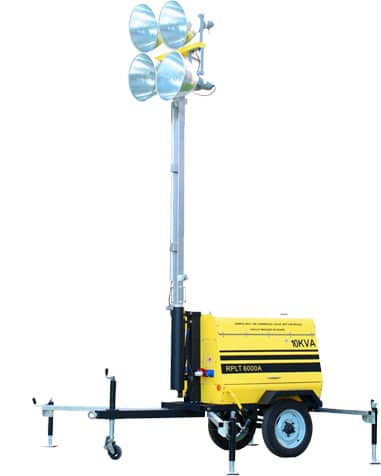 Rental mobile lighting towers